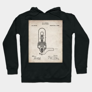 Light Bulb Patent - Industrial Design Housewarming Art - Antique Hoodie